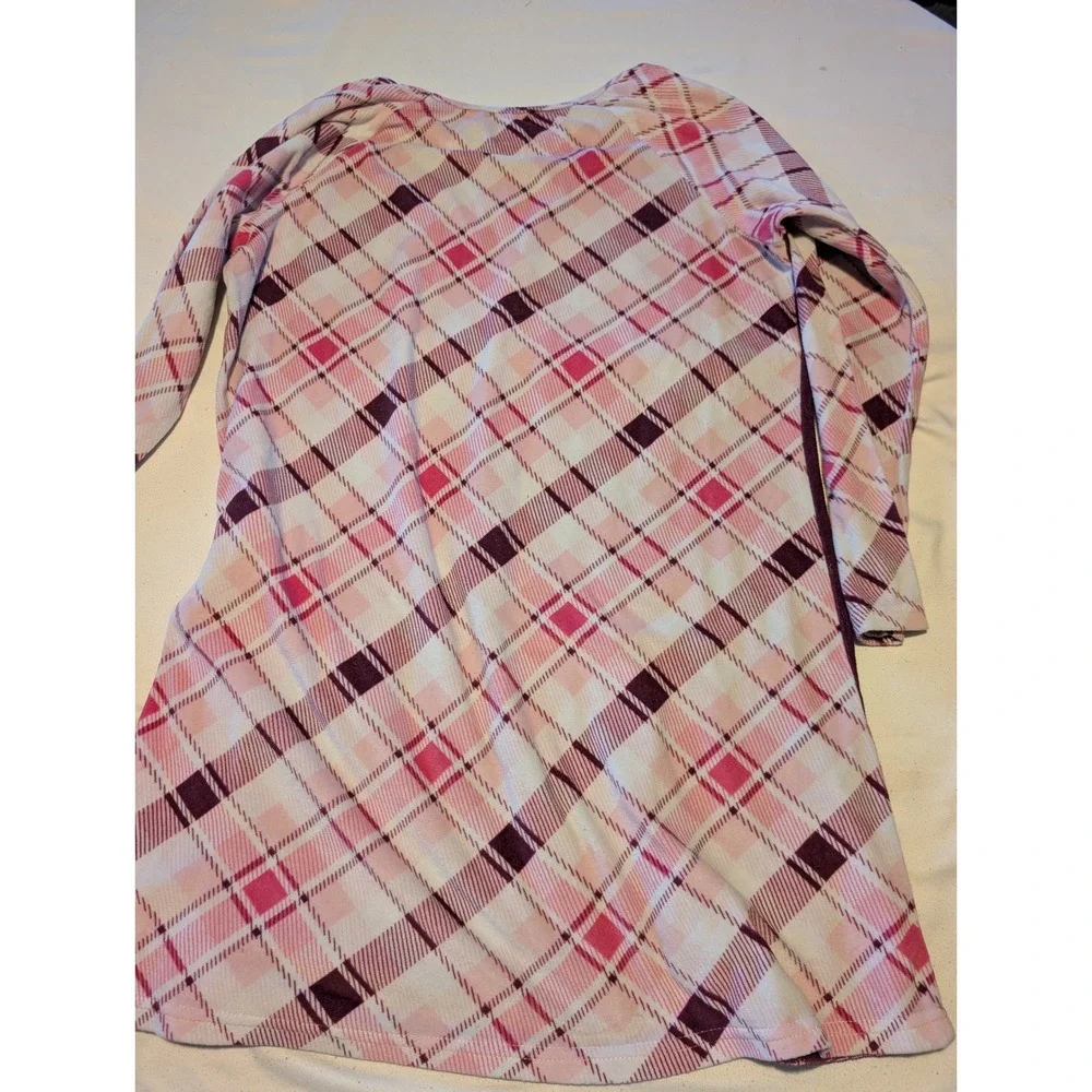 Wonder Nation Girls XL 14-16 Plus Fox Choose Snooze Fleece Nightgown Pink Plaid